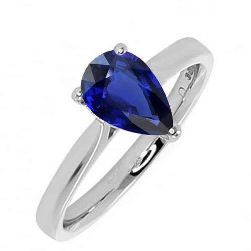 Isabella: Pear .Cut Ceylon Sapphire Solitaire Ring