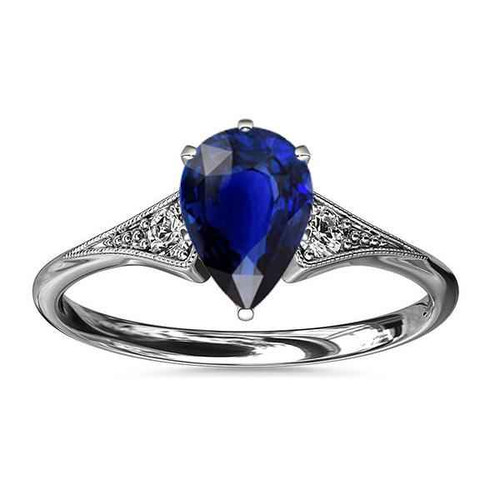 Isabella: Three .Stone Sapphire & Diamond Ring