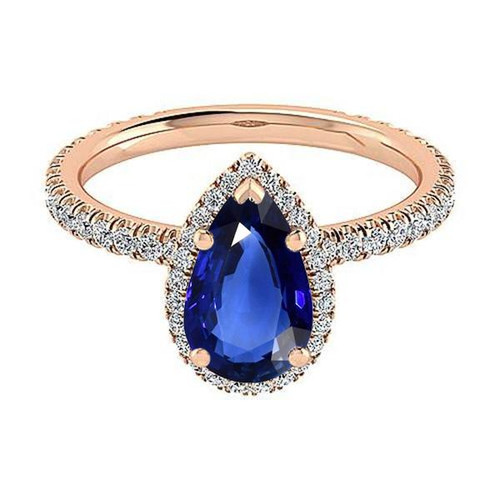 Isabella: Exquisite Halo Anniversary Ring .5ct Pear