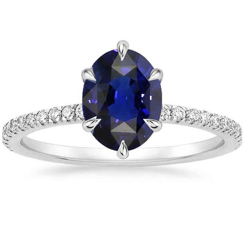 Isabella: Regal Blue Sapphire & Diamond Ring .4.50ct Oval Sapphire