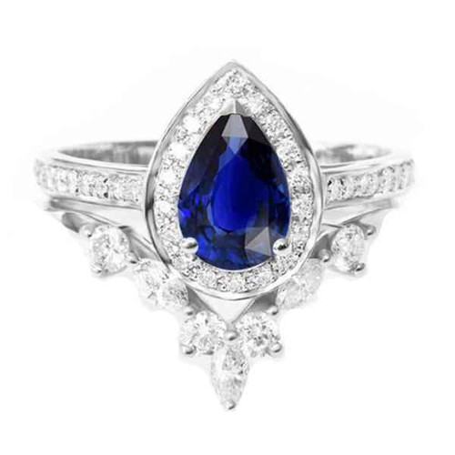 Vienna: Regal Crown .Style Engagement Ring Set