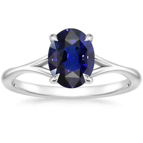 Isabella: Sapphire Solitaire Engagement Ring .2.5ct Oval Blue Sapphire