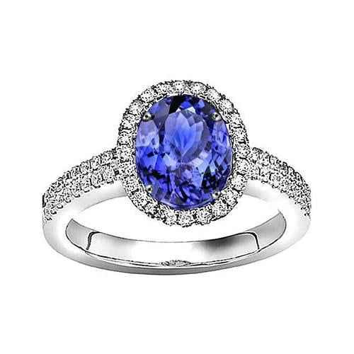 Vienna: Statement Anniversary Ring .5.60ct Oval Tanzanite