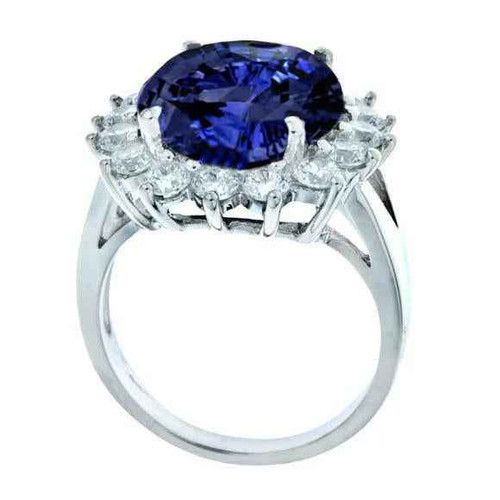 Madrid: squisito tanzanite e anello di diamanti .3.26ct aaa tanzanite
