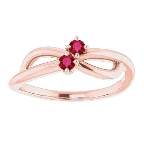 Isabella: Infinity Twist Ruby Ring .0.20ct Round Ruby