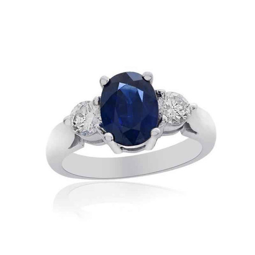 Vienna: Ceylon Sapphire And Diamond Ring .3.00ct Oval Sapphire