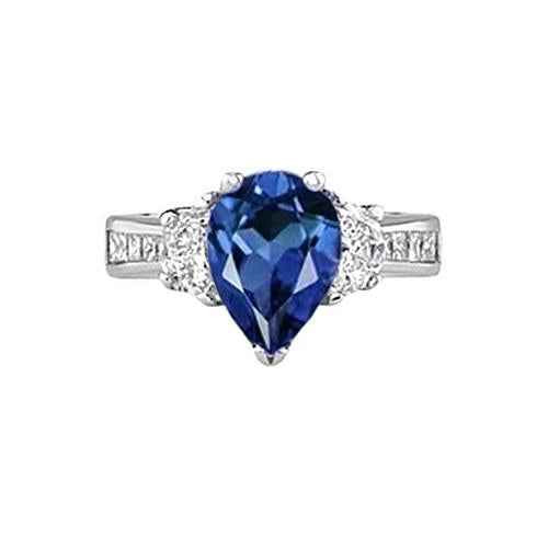 Florence: Exquisite Blue Sapphire & Diamond Ring .3.28ct Sri Lanka Sapphire