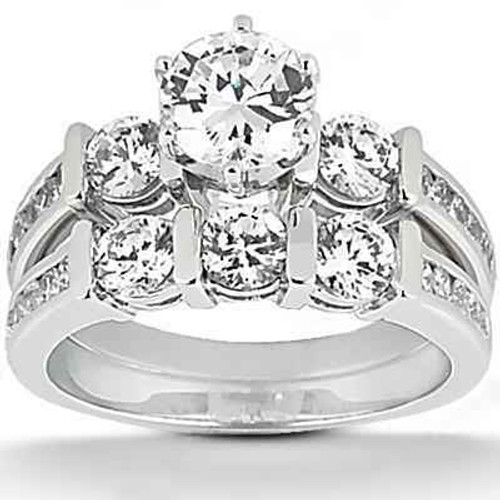 Isabella: Exquisite Diamond Engagement Ring Set .2.45ct Round Brilliant Diamonds