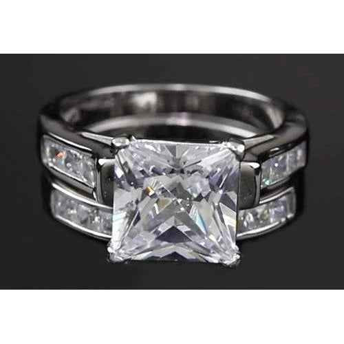 Isabella: Princess Cut Diamond Engagement Ring Set .4.00ct Total
