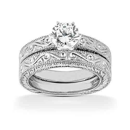 Vienna: Solitaire Diamond Engagement Ring Set .1.00ct Natural Diamond