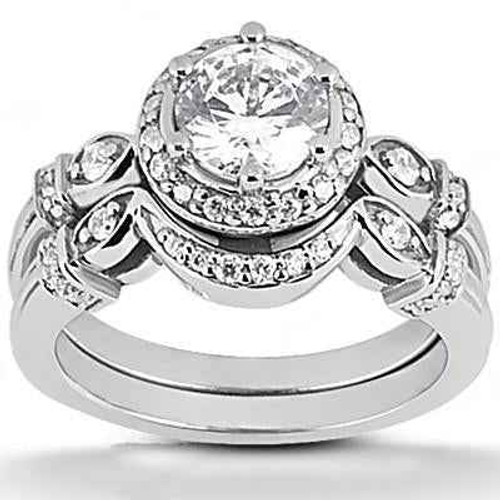 Paris: Exquisite Diamond Engagement Ring Set .1.45ct Round Brilliant Center
