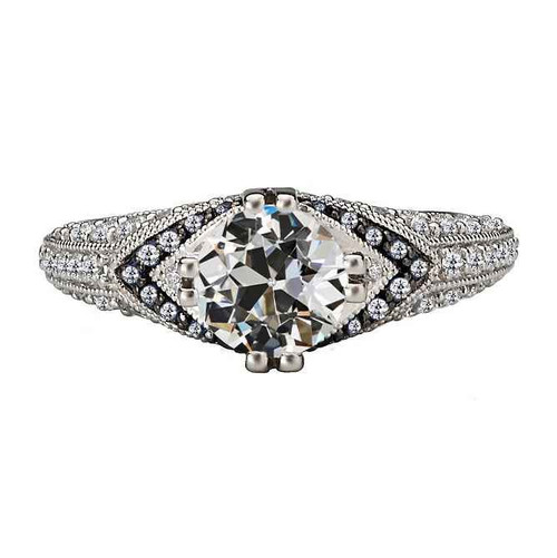 Vienna: Antique .Inspired Diamond Wedding Ring
