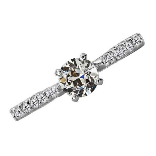 Vienna: Old Mine Cut Diamond Ring .3ct Round Diamond