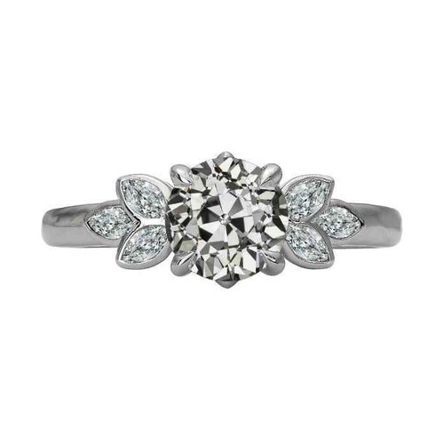 Vienna: Exquisite Diamond Anniversary Ring .5ct Marquise, Round & Old Miner Diamonds