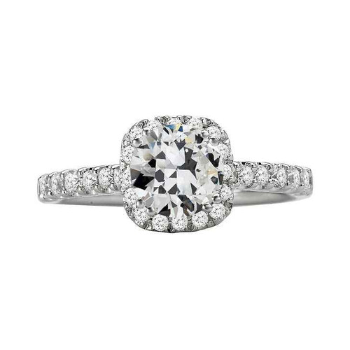 Victoria: Halo Anniversary Ring .4.50ct Old Miner Cut Diamond
