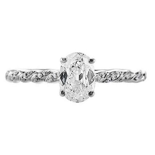Vienna: Twisted Style Anniversary Ring .2.50ct Cushion Old Mine Cut Diamond