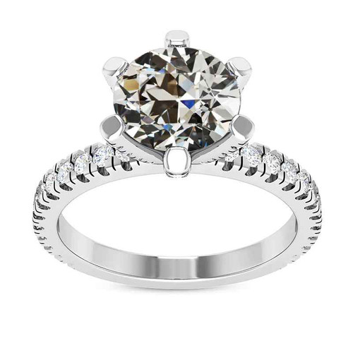 Florence: Exquisite Old Mine Cut Diamond Ring .7ct Round Diamond
