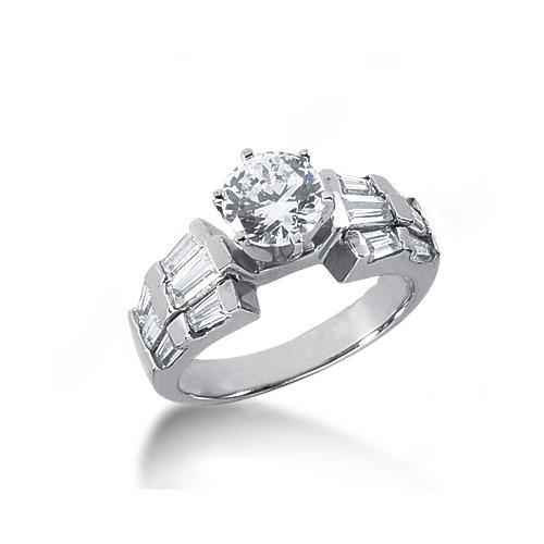 Victoria: Majestic Diamond Anniversary Ring .3ct Round & Baguette Diamonds