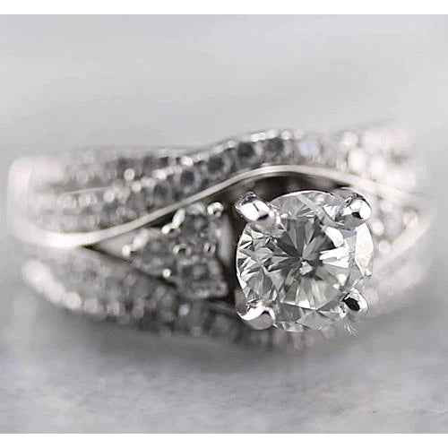 luxury diamond anniversary ring, 2 carat diamond ring, F color diamond jewelry, VS1 center diamond ring, VVS1 accent diamonds, fine anniversary jewelry, white gold 14K diamond ring, natural earth-mined diamonds, brilliant cut diamond ring, heirloom quality diamond ring, exclusive diamond jewelry, collector’s anniversary ring, high jewelry craftsmanship, bespoke diamond band, timeless diamond elegance