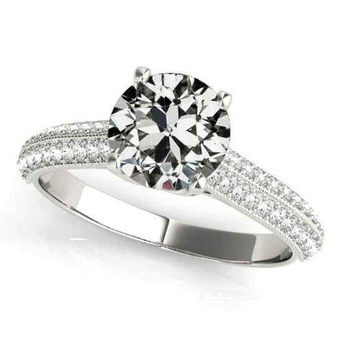 Florence: Timeless Old Mine Cut Diamond Ring .4.75ct Round Diamond