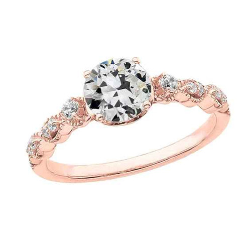 Vienna: anello di diamanti tagliato vecchio mine .2.50 ct di diamanti rotondi