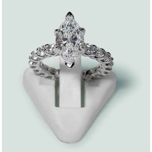 Diana: Exquisite Marquise & Round Diamond Engagement Ring .2.75ct Total Weight Diana: Exquisite Marquise & Round Diamond Engagement Ring .2.75ct Total Weight