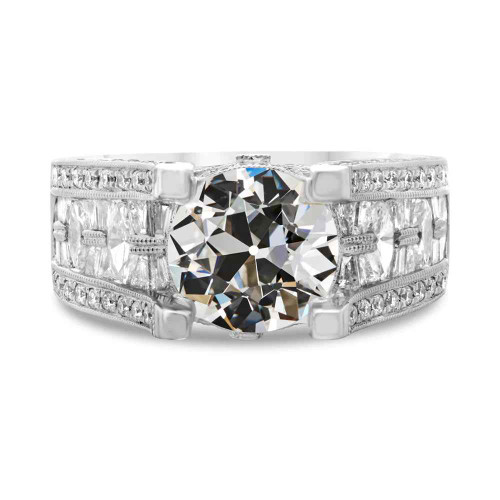 Vienna: Antique Old Mine Diamond Ring .9ct Cushion Cut Diamond