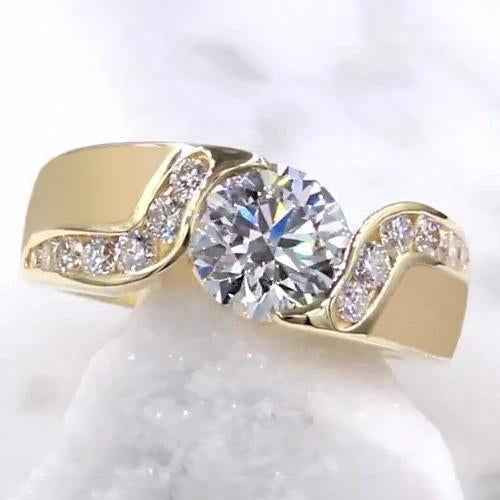 Victoria: Exquisite Tension .Set Diamond Engagement Ring