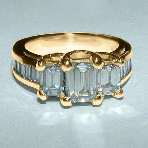 Vienna: Emerald Cut Diamond Engagement Ring .3.60ct Natural Diamond