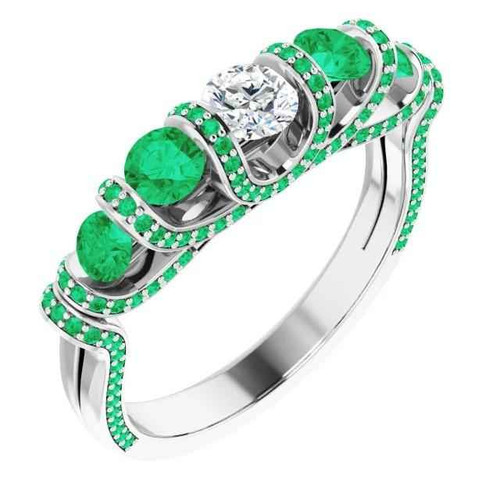 Florence: Exquisite Emerald & Diamond Engagement Ring .1.70ct Colombian Emerald Florence: Exquisite Emerald & Diamond Engagement Ring .1.70ct Colombian Emerald