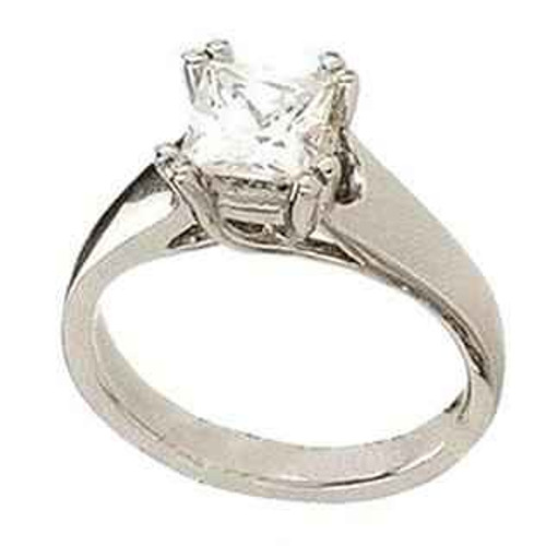 Florence: Regal Princess Cut Diamond Solitaire Ring .1ct Genuine Diamond