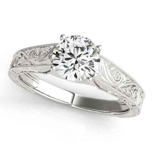 Florence: Antique .Style Solitaire Ring With Brilliant Diamond