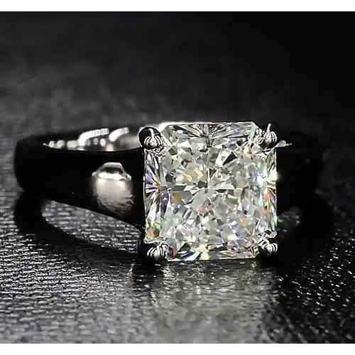 Artemis: Radiant Cut Solitaire Diamond Ring .4ct F Color VS1 Clarity
