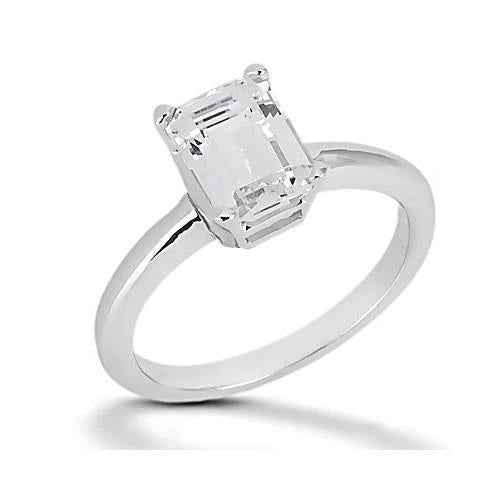 Isabella: Exquisite Emerald Cut Diamond Solitaire Ring .1.50ct VVS1 Clarity Diamond