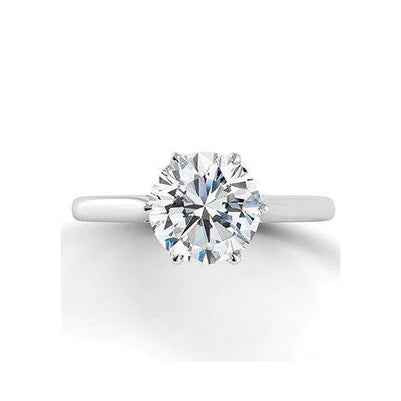 Victoria: Exquisite Solitaire Engagement Ring .2.50ct Round Natural Diamond