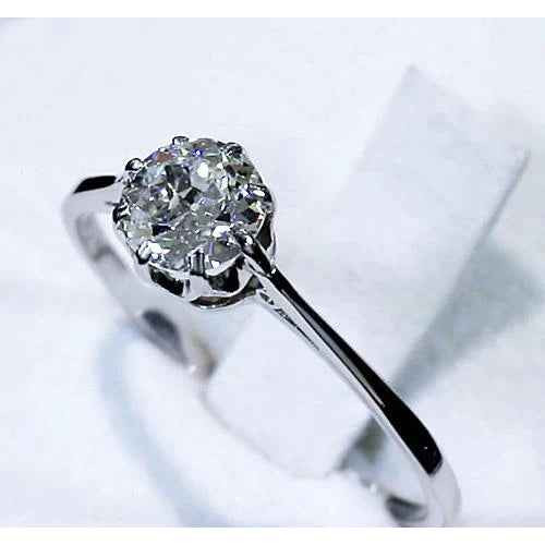 old mine cut diamond ring, luxury solitaire diamond ring, 1 carat old miner diamond, VS1 clarity diamond ring, F color diamond jewelry, antique-inspired diamond ring, natural earth-mined diamond, high jewelry solitaire ring, collector's diamond solitaire, bespoke engagement ring, investment grade diamond, vintage-style diamond ring, fine white gold jewelry, 14K white gold solitaire, certified diamond ring, heirloom quality diamond, prestigious diamond jewelry, sophisticated diamond solitaire, classic old mine cut ring