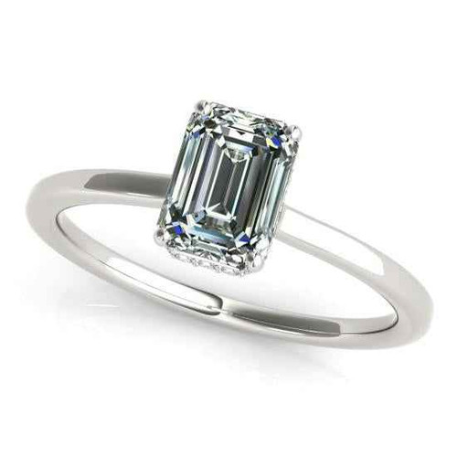 Victoria: Exquisite Solitaire Diamond Ring .3.50ct Emerald Cut Diamond