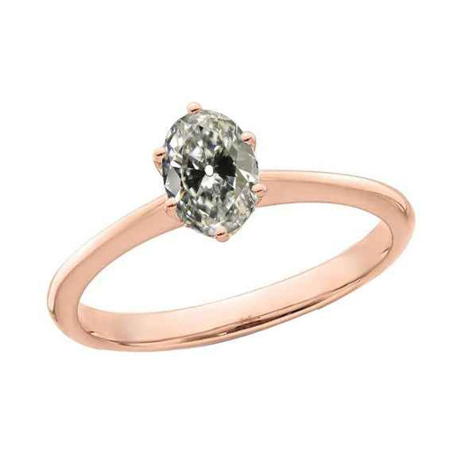 Isabella: Exquisite Oval Diamond Solitaire Ring .2.50ct Old Mine Cut Diamond