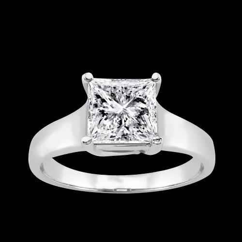 Victoria: Princess .Cut Diamond Solitaire Ring