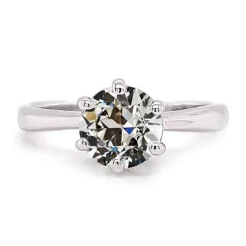 Victoria: Old European Cut Diamond Solitaire Ring .2.00ct Natural Diamond