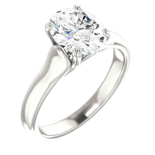 Vienna: Oval Solitaire Diamond Ring .3.50ct Natural Diamond