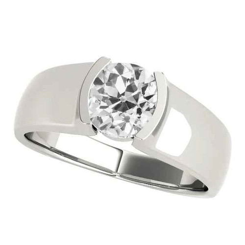 Victoria: Old Mine Cut Diamond Solitaire Ring .2.00ct Round Diamond