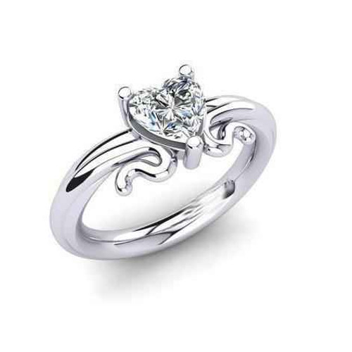 Isabella: Heart .Shaped Diamond Solitaire Ring