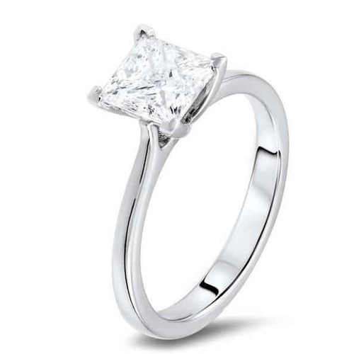 Isabella: Solitaire Diamond Wedding Ring .2.85ct Princess Cut Diamond