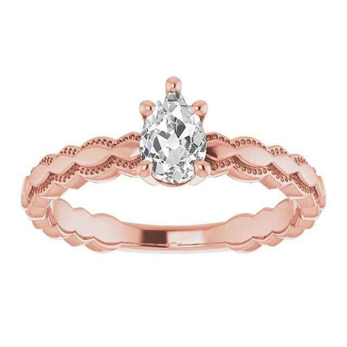 Florence: Exquisite Pear .Cut Diamond Solitaire Ring
