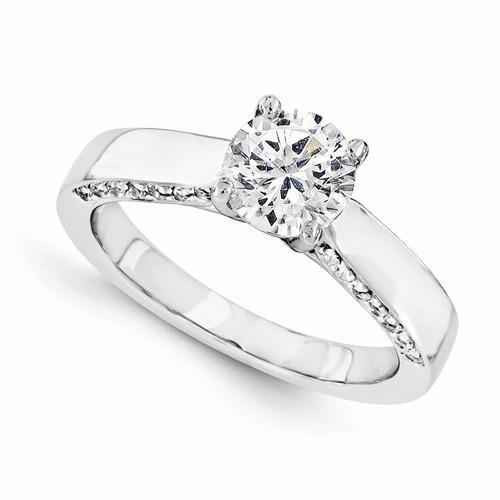 Isabella: Solitaire Engagement Ring With Accents .1.50ct Round Brilliant Diamond