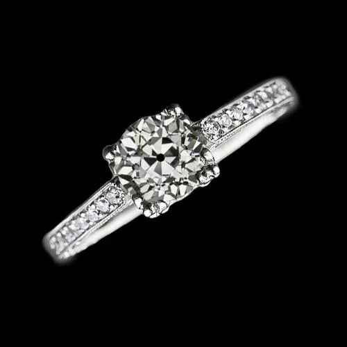 Vienna: Old Mine Cut Diamond Ring With Accents .2.50ct Round Diamond