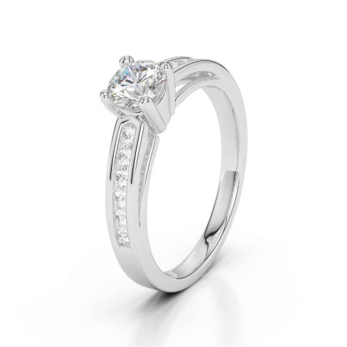 Paris: Exquisite Diamond Engagement Ring .1.50ct Round Cut Natural Diamond
