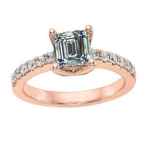 Isabella: Solitaire Ring With Diamond Accents .4.00ct Round Diamond