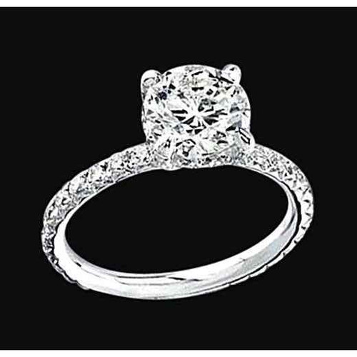 Victoria: Diamond Solitaire Ring With Accents .1.51ct Round Brilliant Diamond